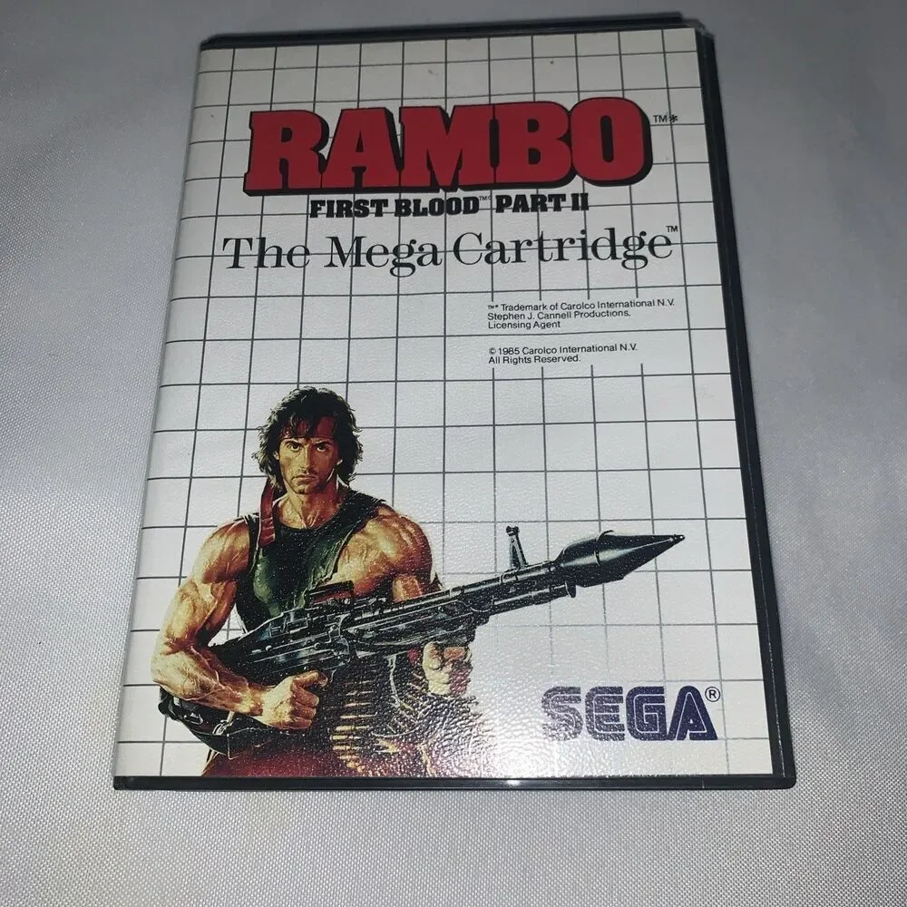 Video Game Sega Rambo First Blood Part II 2 (Sega Master System 1986) No Manual